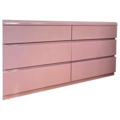 Retro 1980 Laminate Pink 6 Drawers Dresser