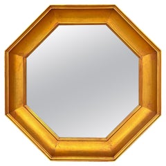 1970s John Widdicomb Modern Hexagon Carved Giltwood Wall Mirror 