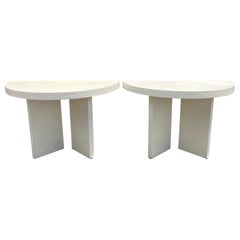 Pair of Demi-Lune Tables, Semi Circle, 1980s