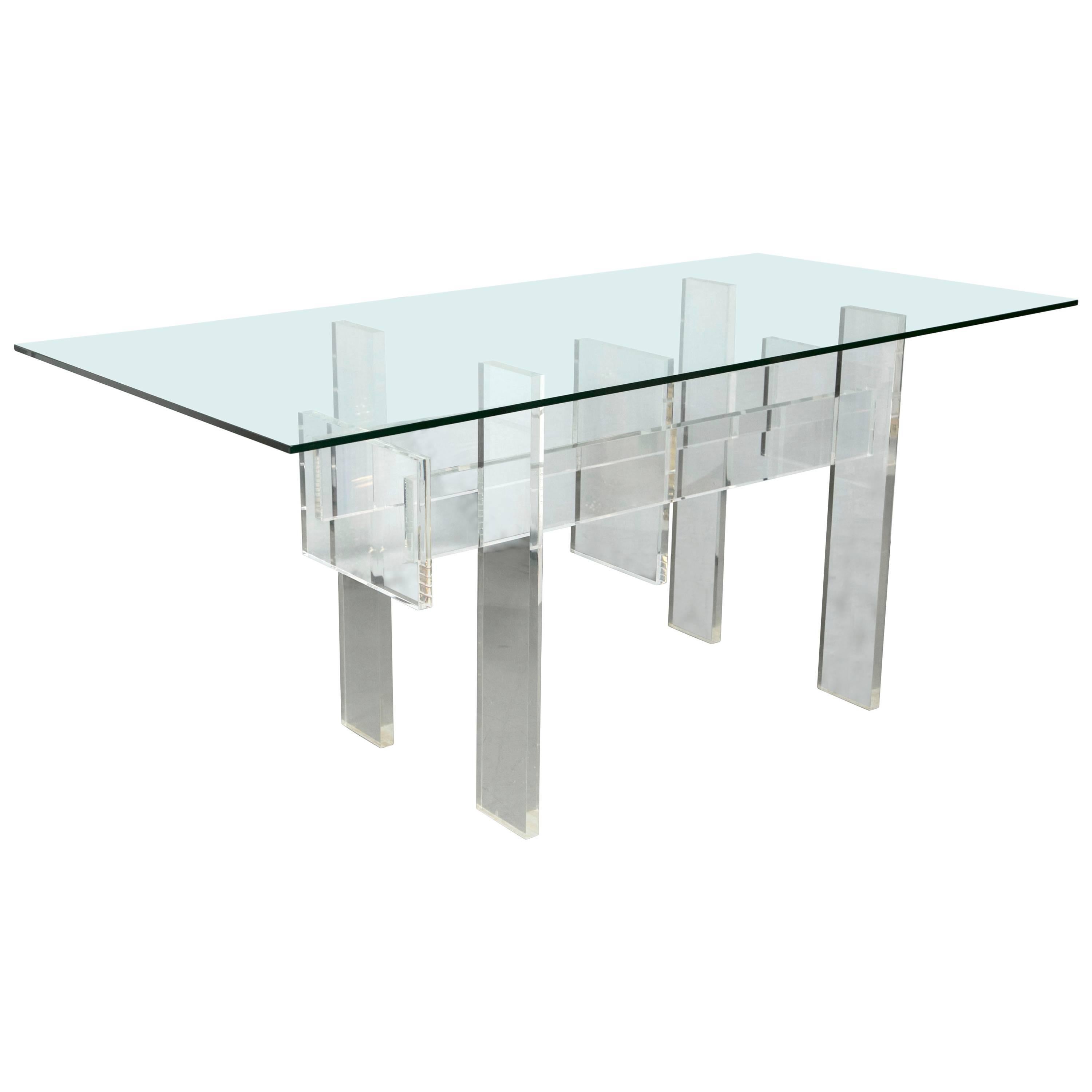 Glass and Lucite Table