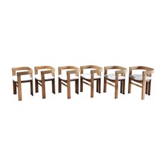 Set of 6 "Pigreco" Dining  Chairs In The Style of Tobia Scarpa, Italy 1960's