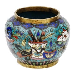 Antique Chinese Qing Cloisonne Miniature Vase