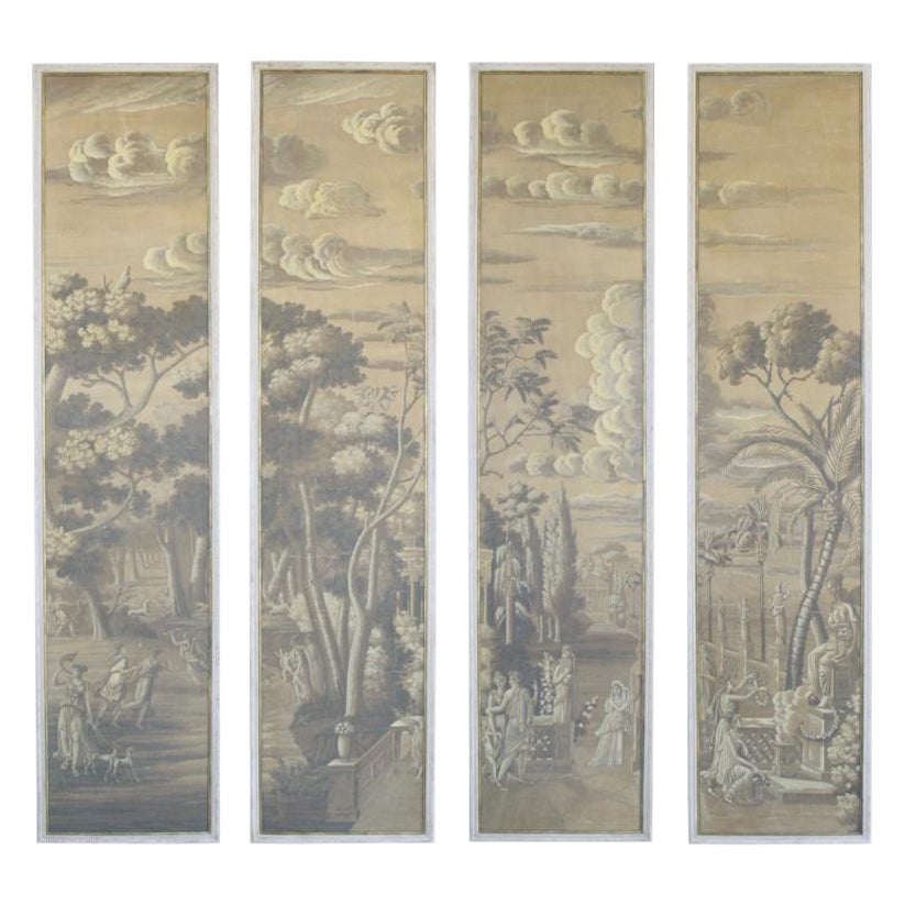 Set of 4 Handpainted Panels “Telemachus” by Dessin Fournir For Sale