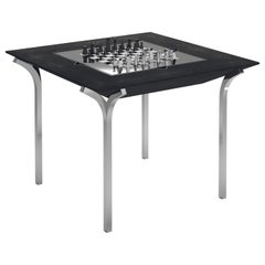 Shagreen Game Table with Chrome Finish Stainless Steel Accents R&Y Augousti