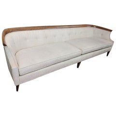 Vintage Mid Century Modern Drexel Walnut Trim Sofa