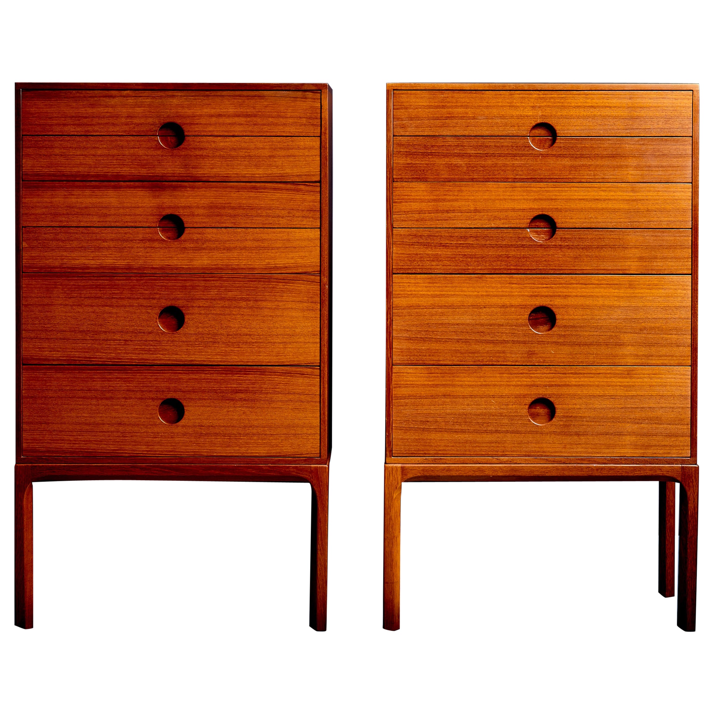 Rare pair of Kai Kristiansen for Aksel Kjersgaard Entre 3b / Model 385 Dresser