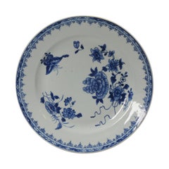Antique High Quality Chinese Blue & White Butterfly Dish, 18th Century
