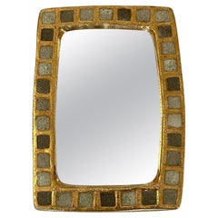 Ceramic  and crystalized glass mirror by Mithé Espelt, France, circa 1955.