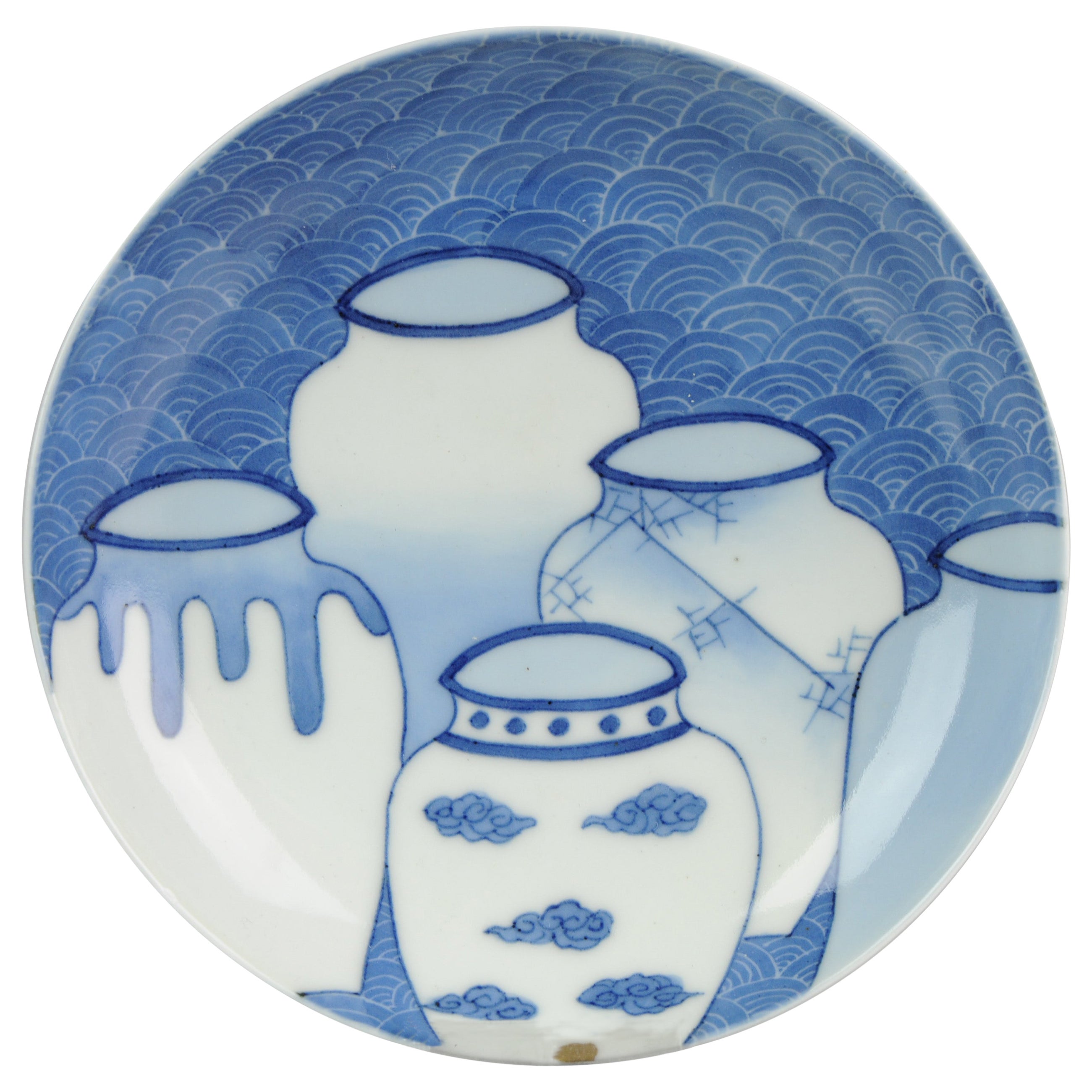 Antique Meiji Lovely Japanese Porcelain Footed Dish Nabeshima Porcelain For Sale