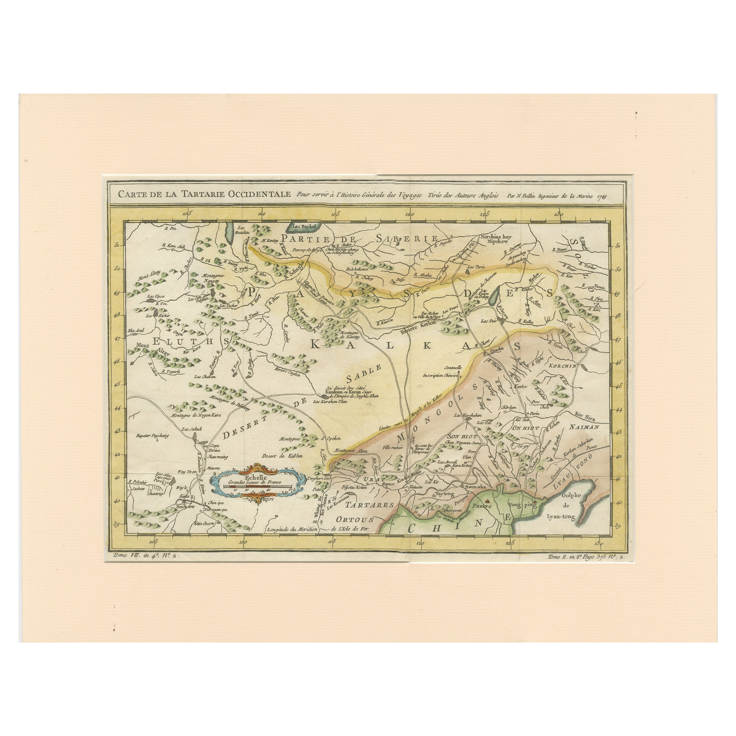 Antique Map of Tartary and Northeast Asia with Hand Coloring For Sale