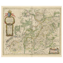 Antike Karte von Schlesien zentriert auf Glogau