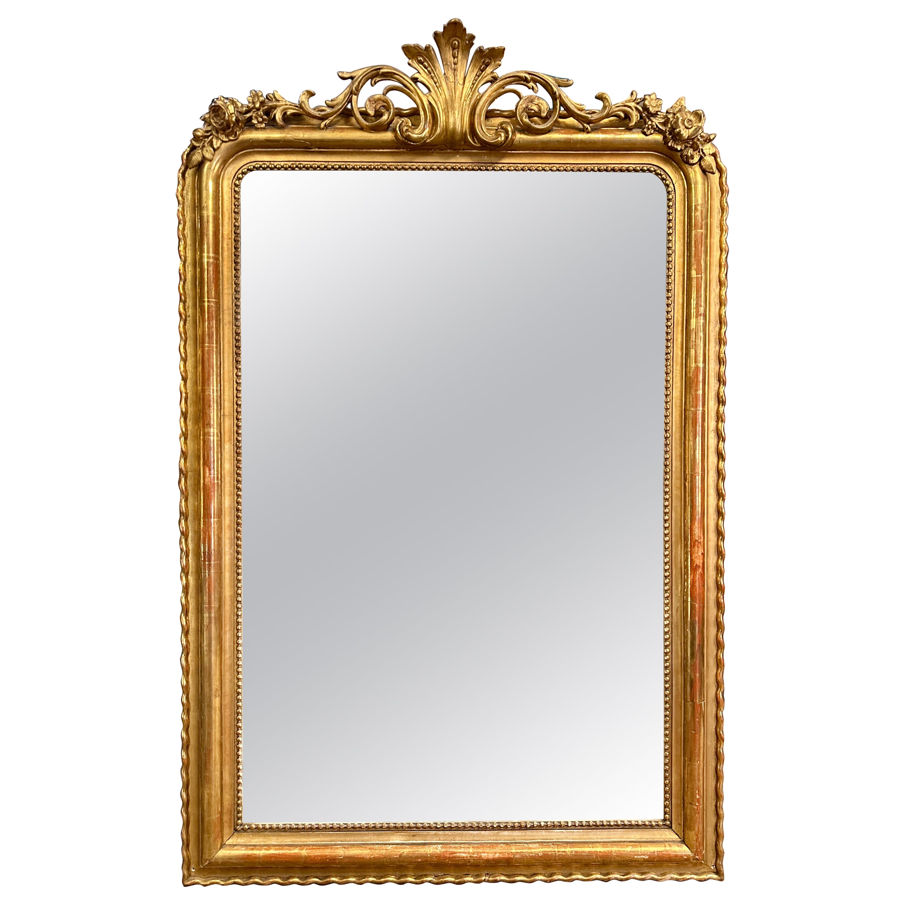 A Mid 19th Century French Gold Gilt Mirror 