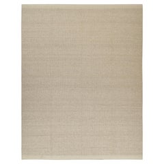 Rug & Kilim’s Contemporary Flat Weave in Solid Beige and White Boucle