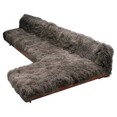 Adrian Pearsall Grand 'Boomerang' Sofa in Tibetan Wool