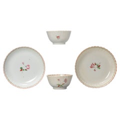 Set of 4 Antique Chinese Porcelain Tea Set China Chine de Commande, 18th Century