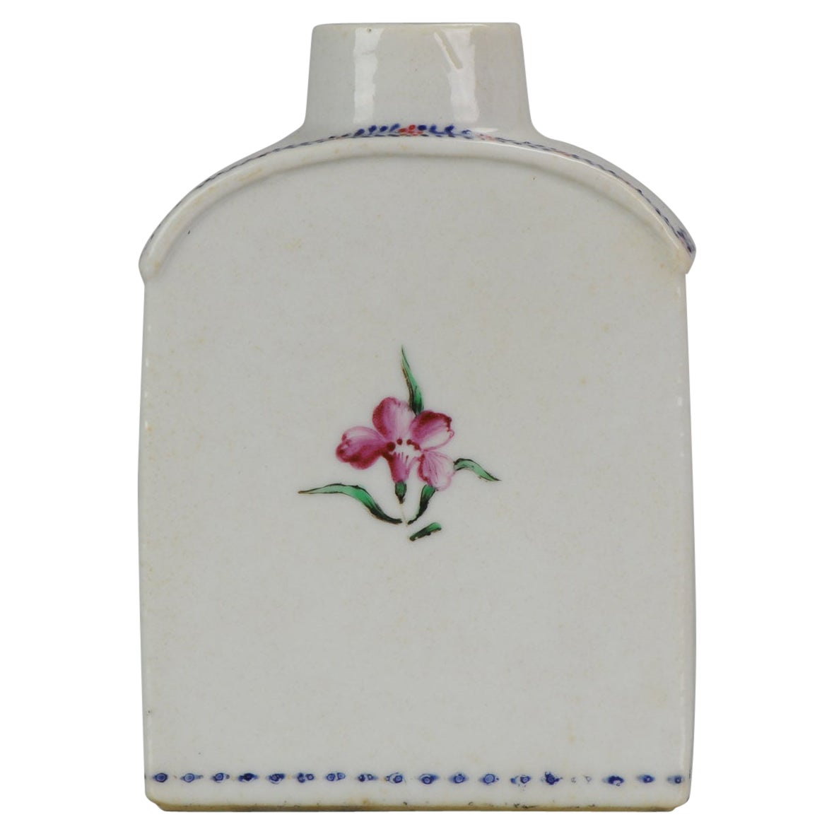 Teacaddy Mandarin-Porzellan-Garten-Blumensszene China, 1736-1795 im Angebot