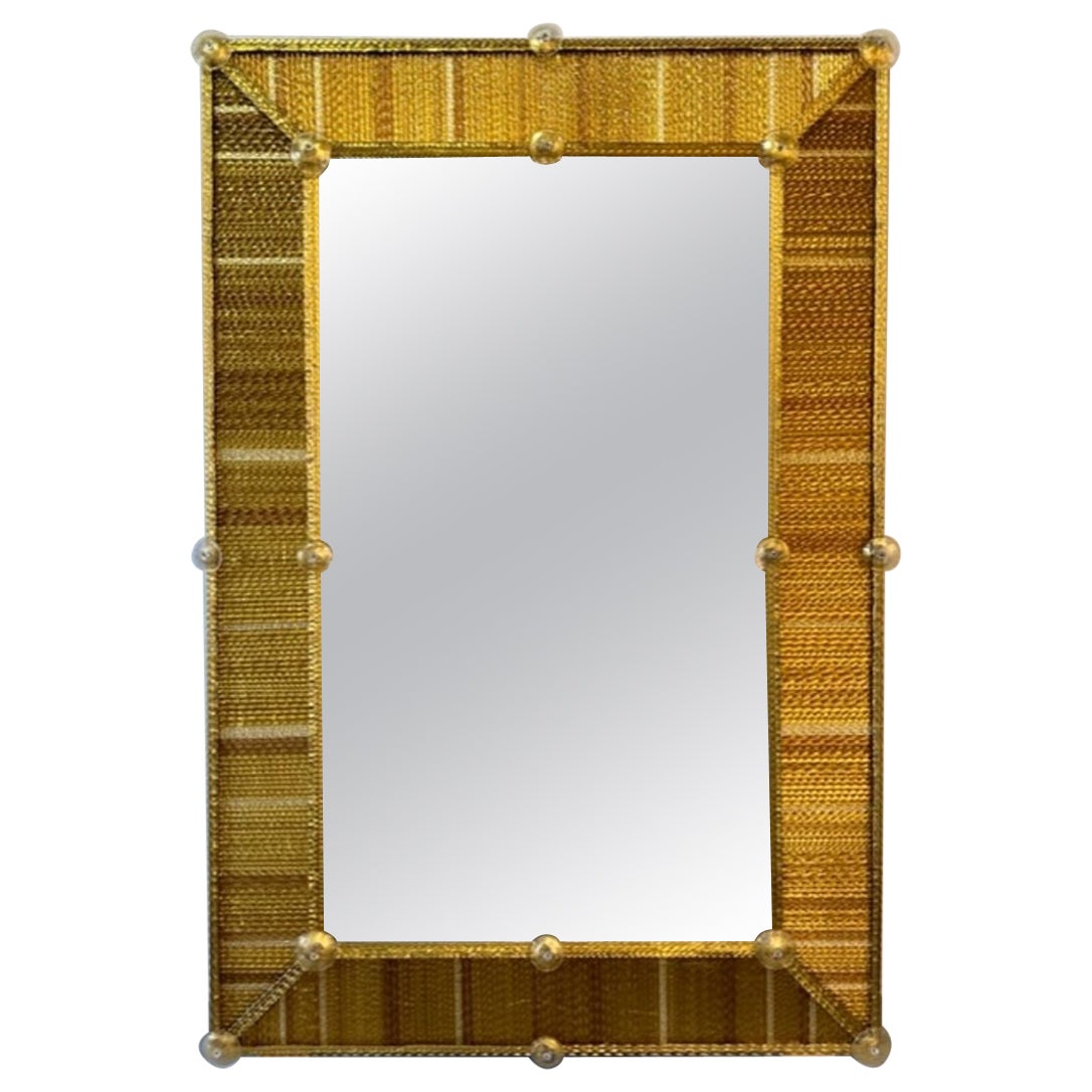 Modern Gold Murano Glass Large Scale Mirrors For Sale