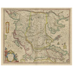 Antique Map of Macedonia, Northern Greece and part of Turkey in Europe