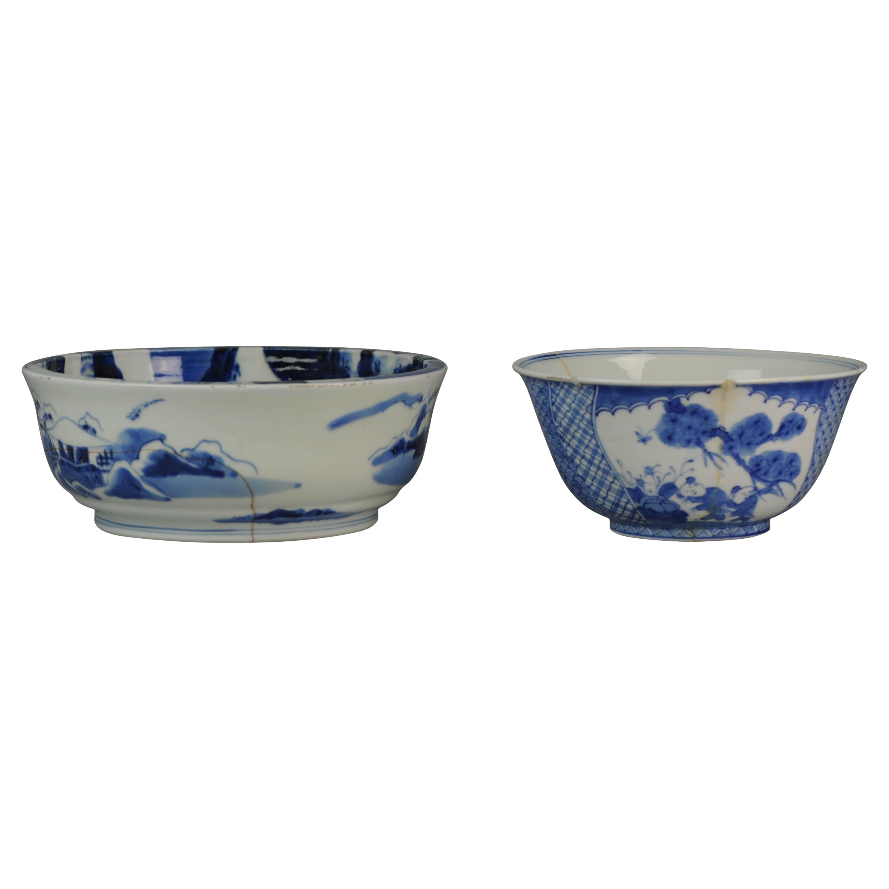 Set of 2 Antique Japanese Porcelain Bowl/Basins Japan Porcelain, 19th/20th Cen For Sale