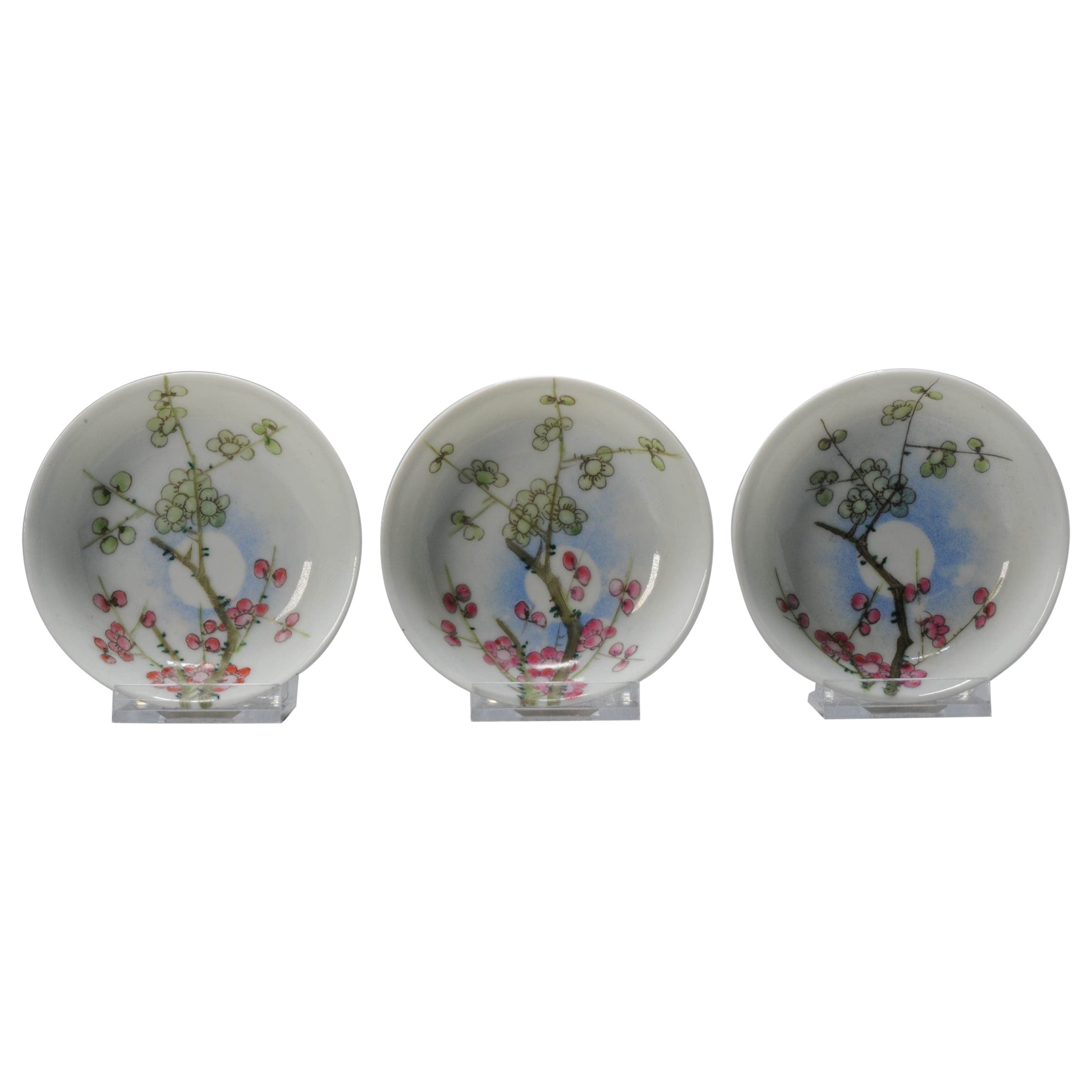 Ensemble de 3 bols Kaiseki en porcelaine japonaise ancienne, Japon, 19e/20e siècle