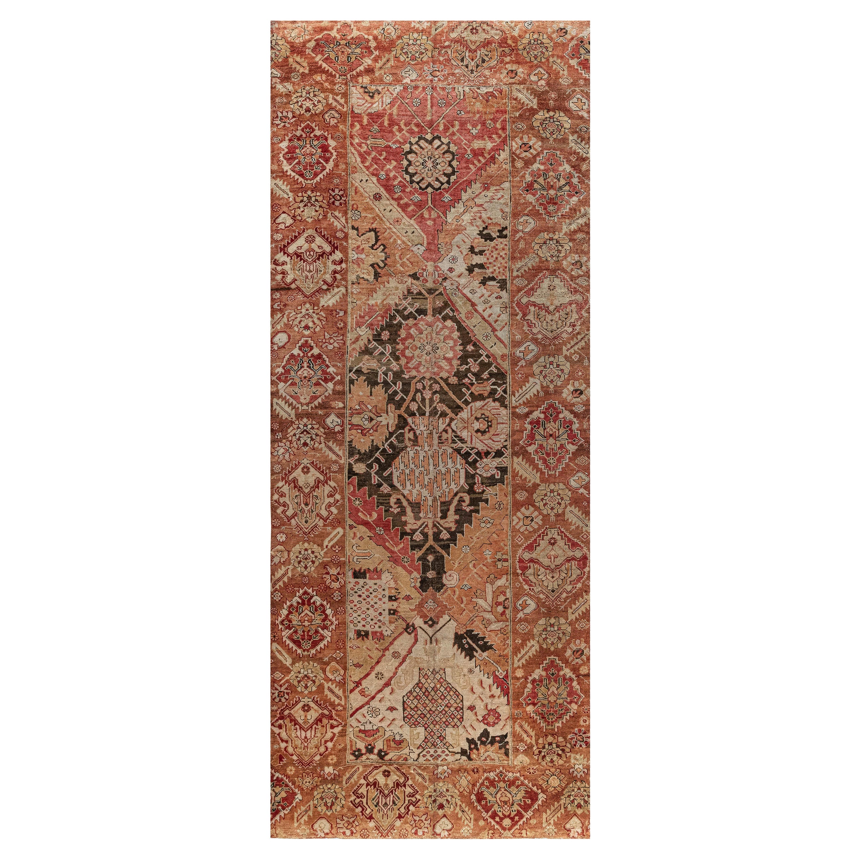 Doris Leslie Blau Vintage Turco Oushak Negrita Corredor de lana hecho a mano en venta