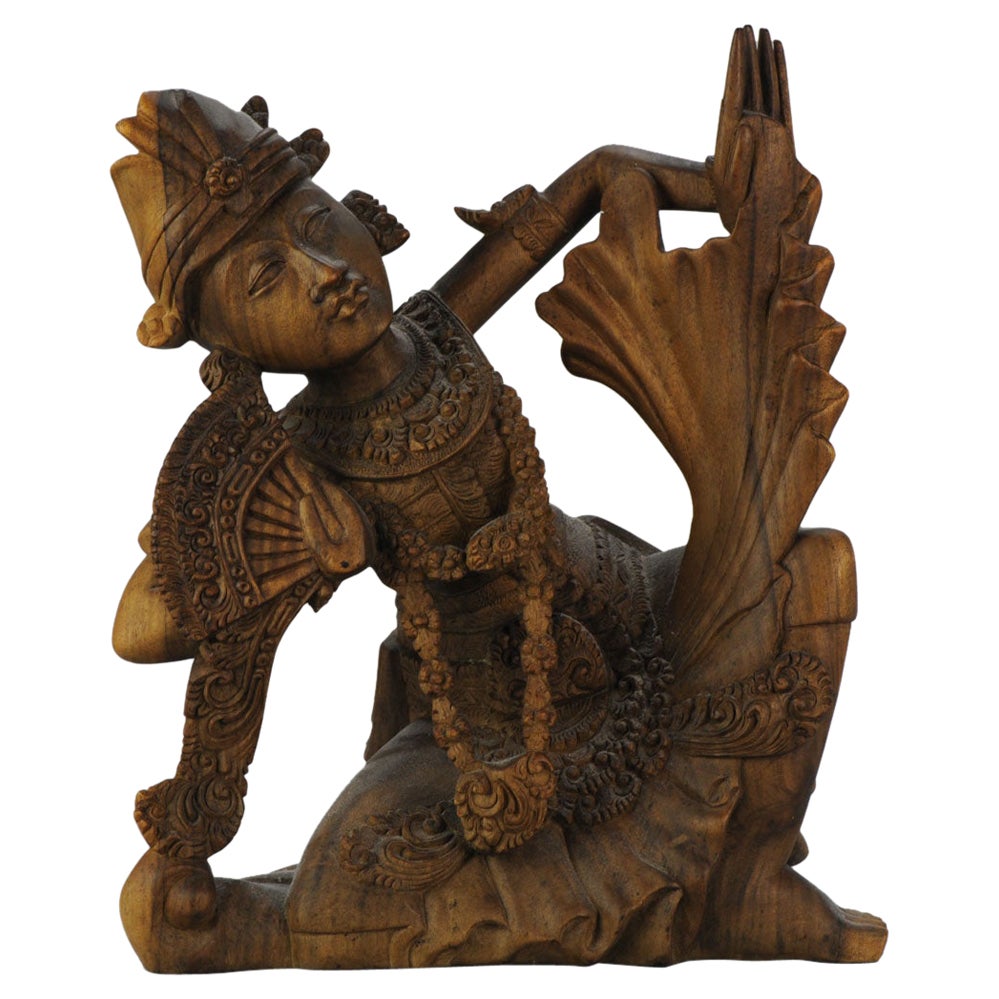 Vintage Wooden Figure Bali Indonesia Statue Wood For Sale