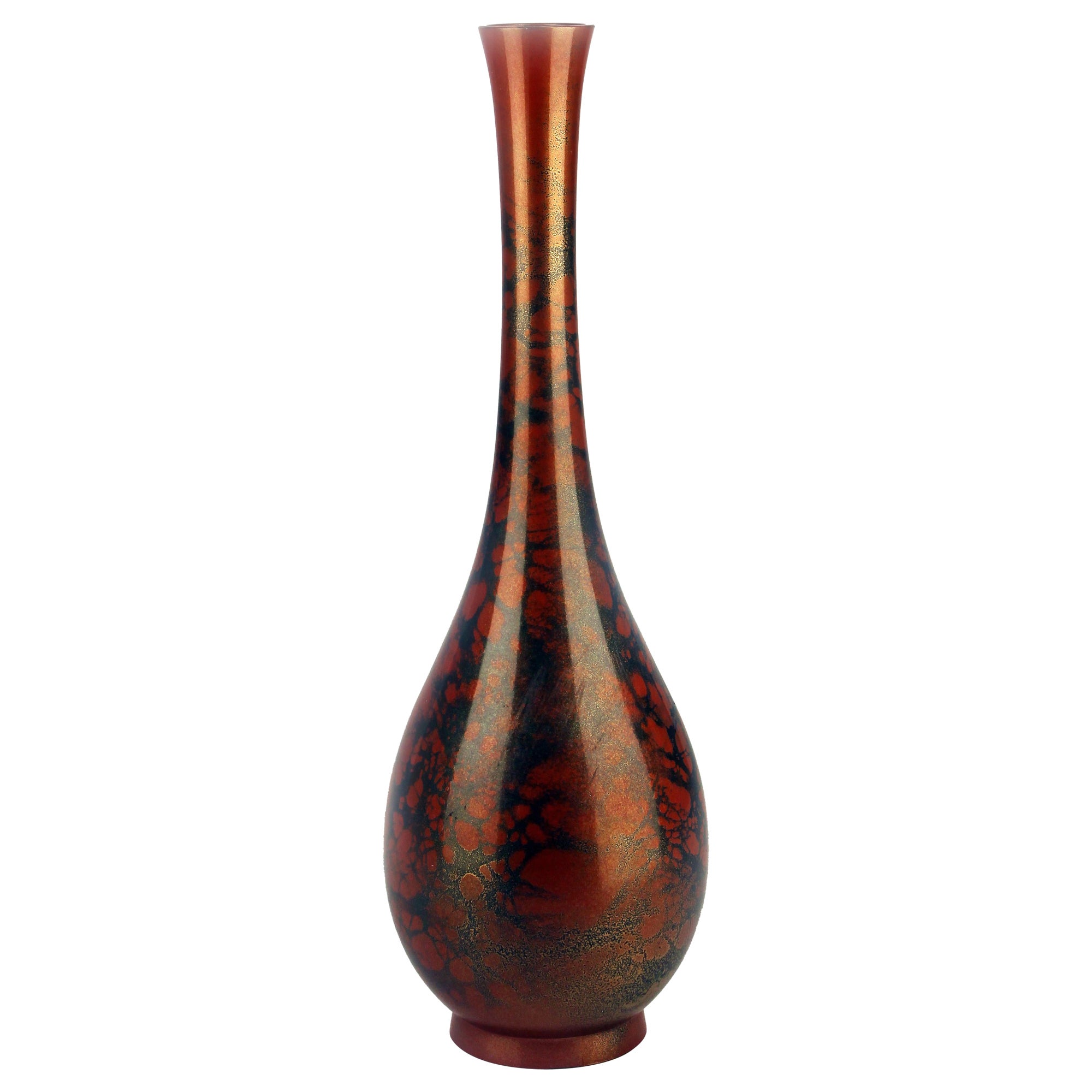 20th Century/Shōwa Period Murashido Patinated and Polished Bronze Japanese Vase For Sale