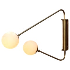 Float Two Arm Glass Globe Wall Sconce by Lamp Shaper