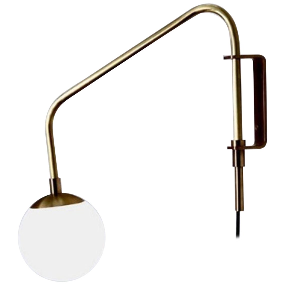 Float One Arm Glass Globe Wall Sconce by Lamp Shaper For Sale