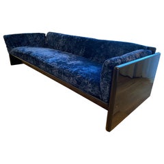 Simone sofa by Dino Gavina for Studio Simon, blue velvet, Italy 1971