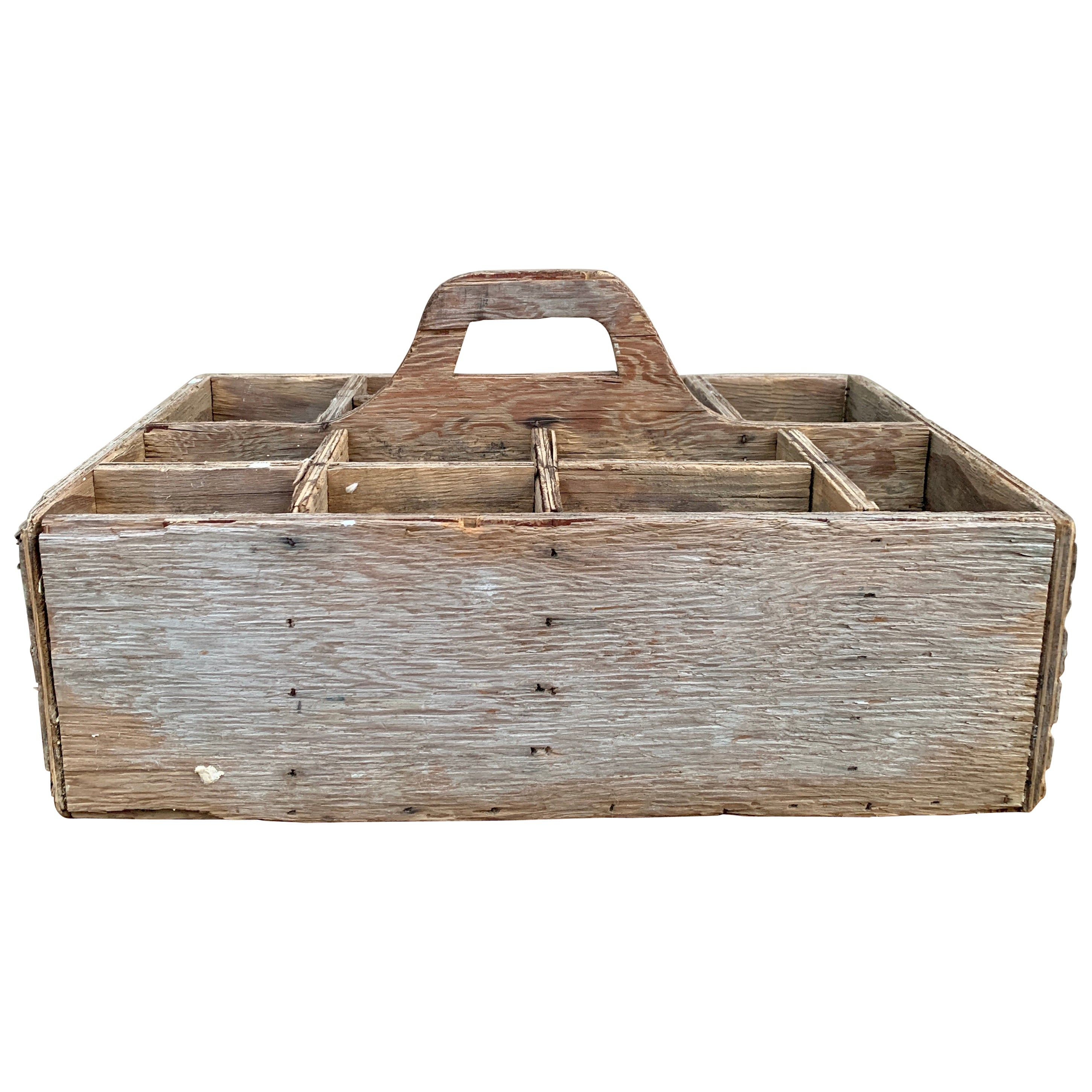 Boîte d'outils vintage en bois de ferme en vente