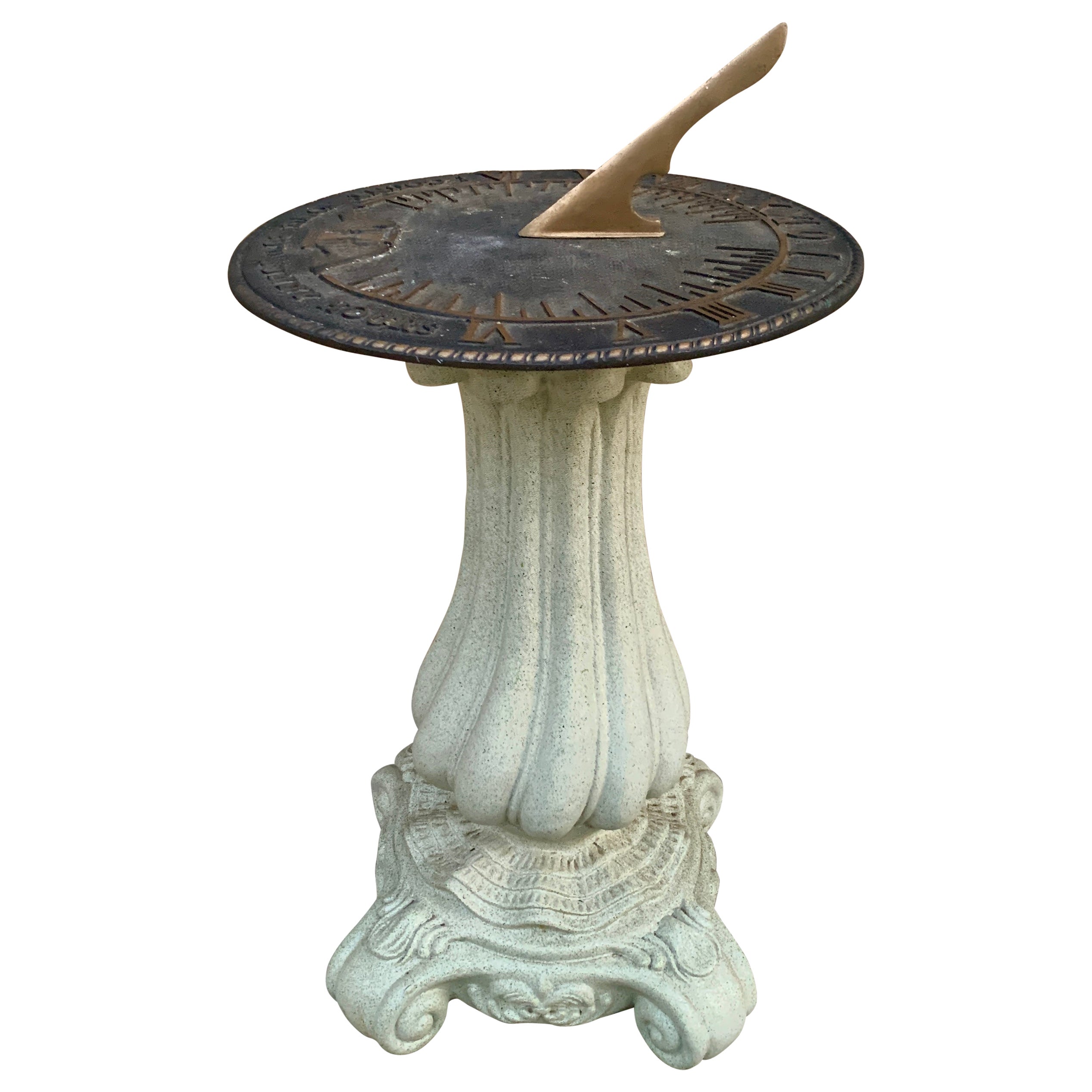 Vintage Garden Armillary Sundial on Column Pedestal