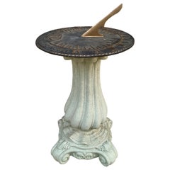 Used Garden Armillary Sundial on Column Pedestal