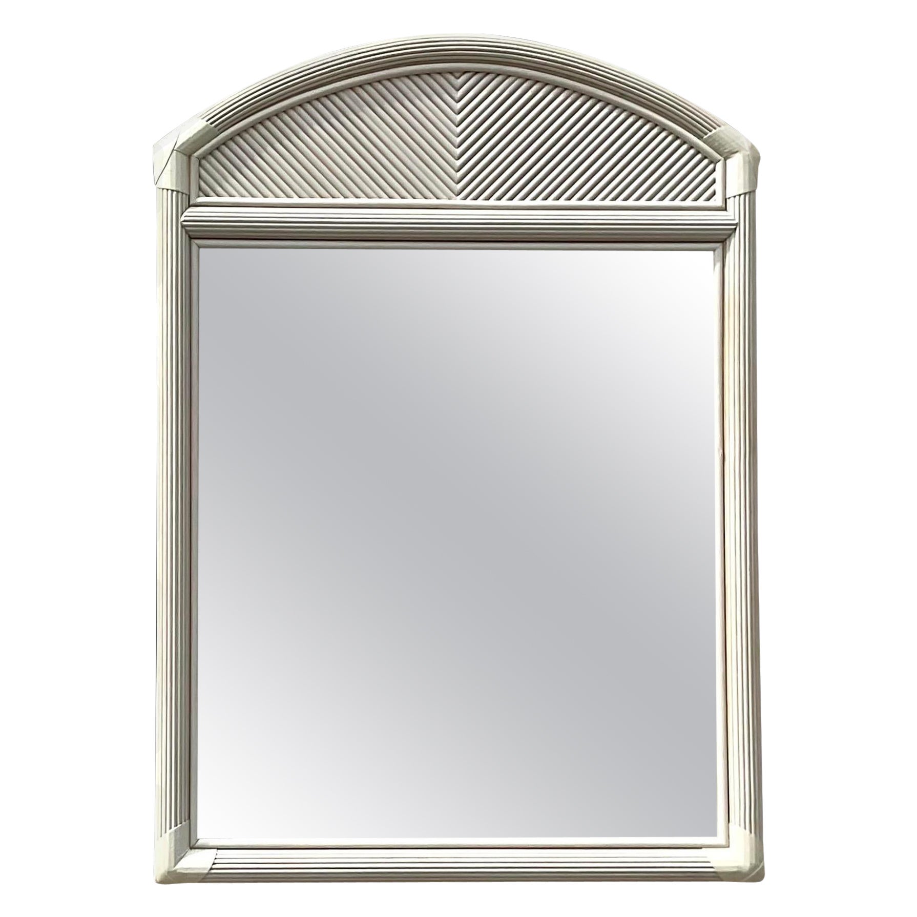 Vintage Costal Pencil Reed Mirror For Sale