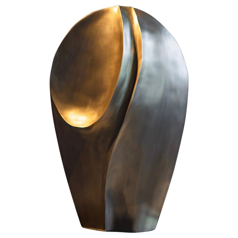 Abstract Sculpture in Bronze-Patina Brass by Patrick Coard Paris For Sale