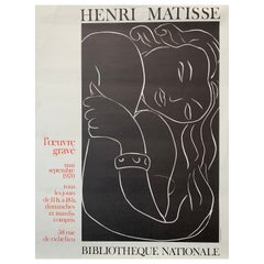 Original Vintage Exhibition Poster, Henri Matisse, 'BIBLIOTHEQUE NATIONALE' 1970