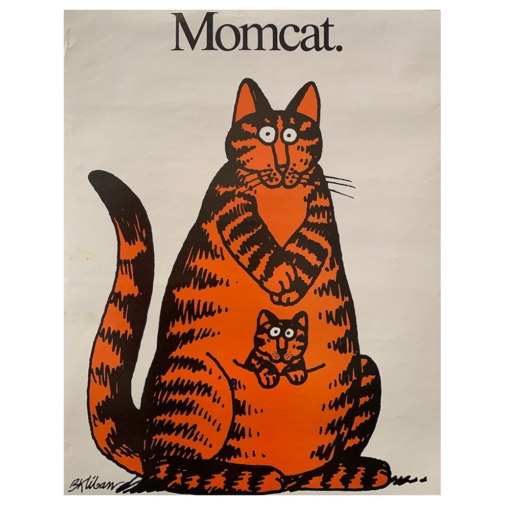 'Momcat', affiche vintage originale de BK LIBAN, 1977, New York