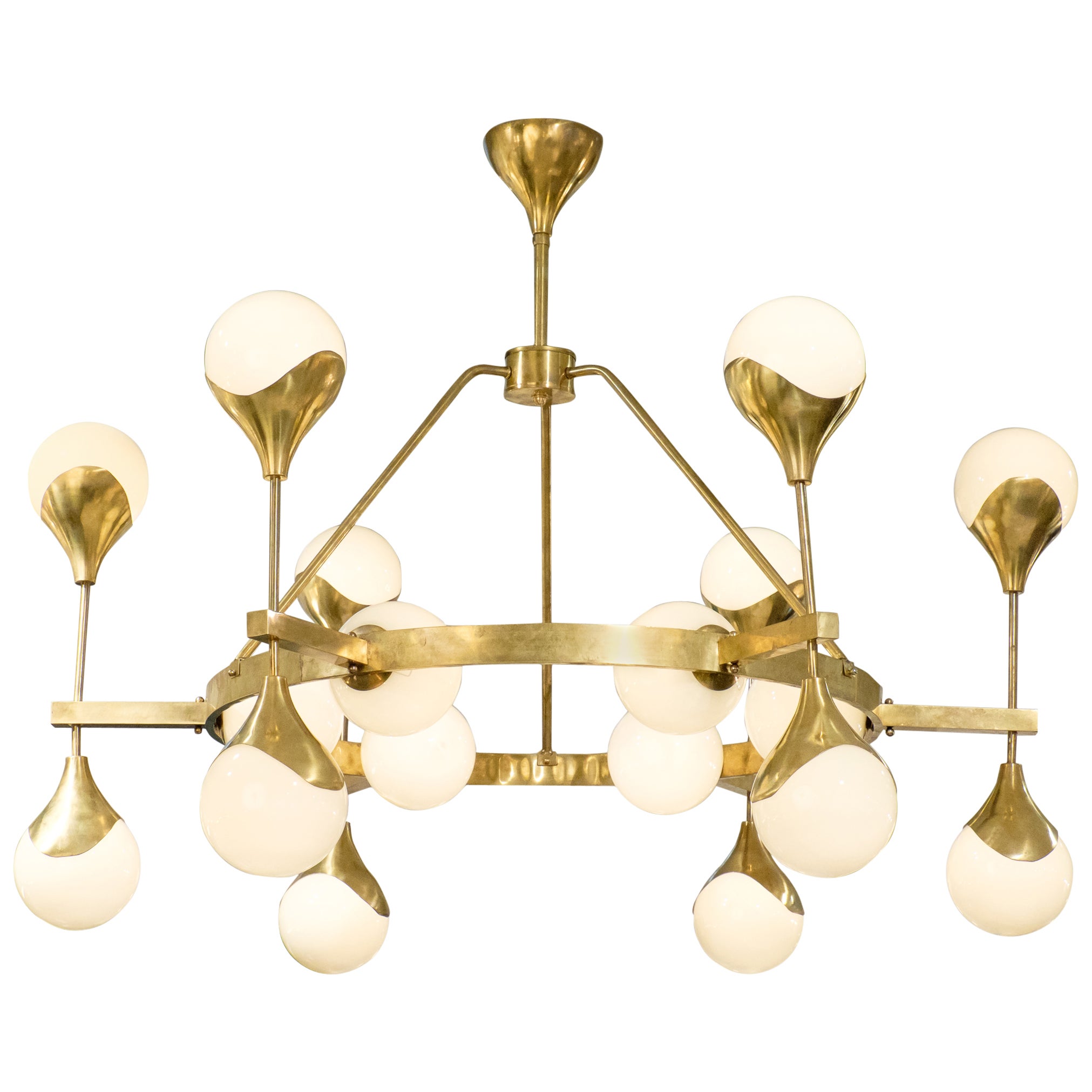 Textured Murano Glass Globe Pendant With Brass Details At 1stDibs