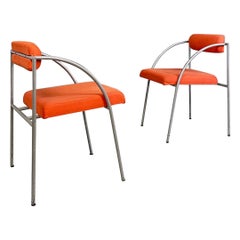 Paire de chaises viennoises en métal par Rodney Kinsman pour Bieffeplast vers 1980