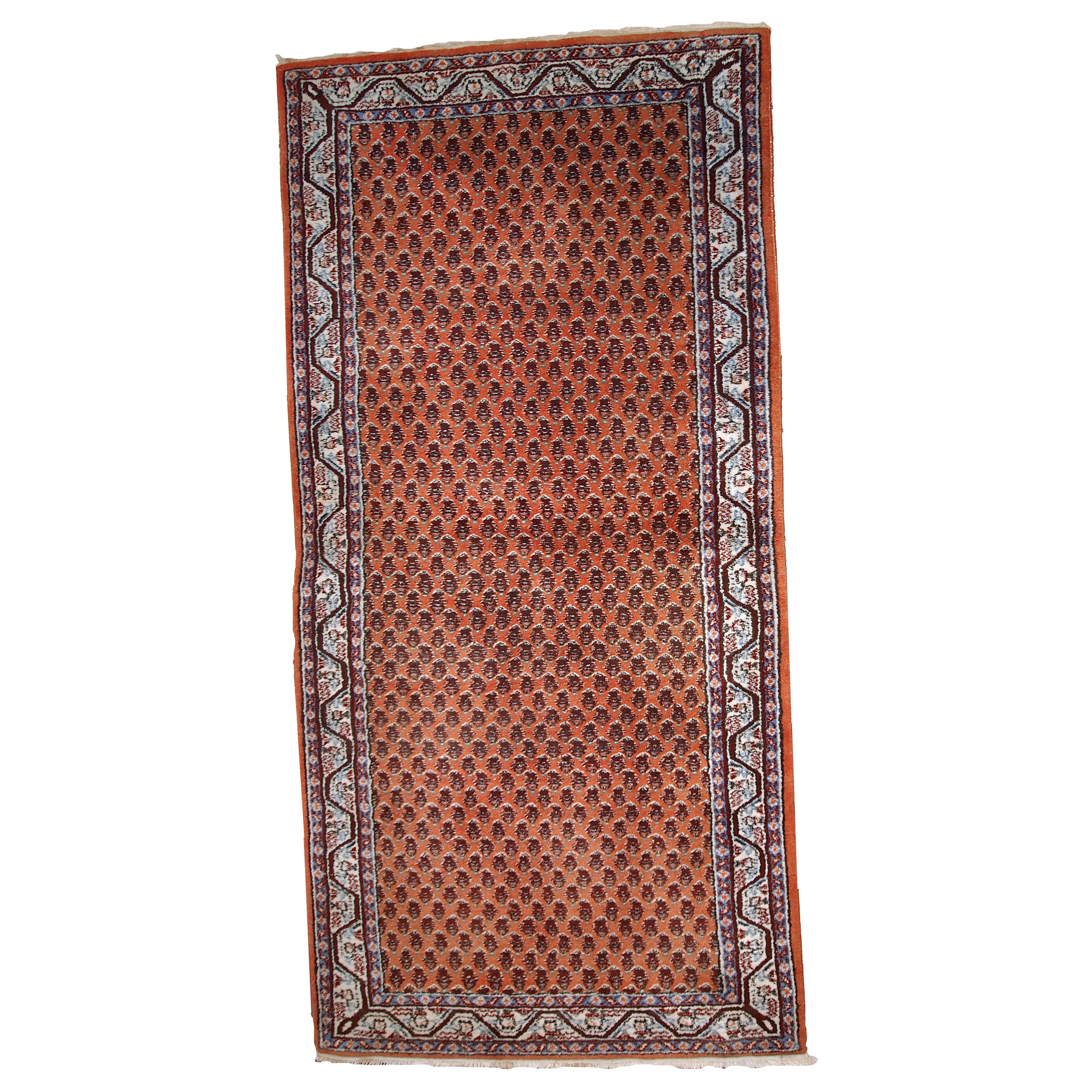 Handmade vintage Indo-Seraband rug, 1980s - 1C742 For Sale