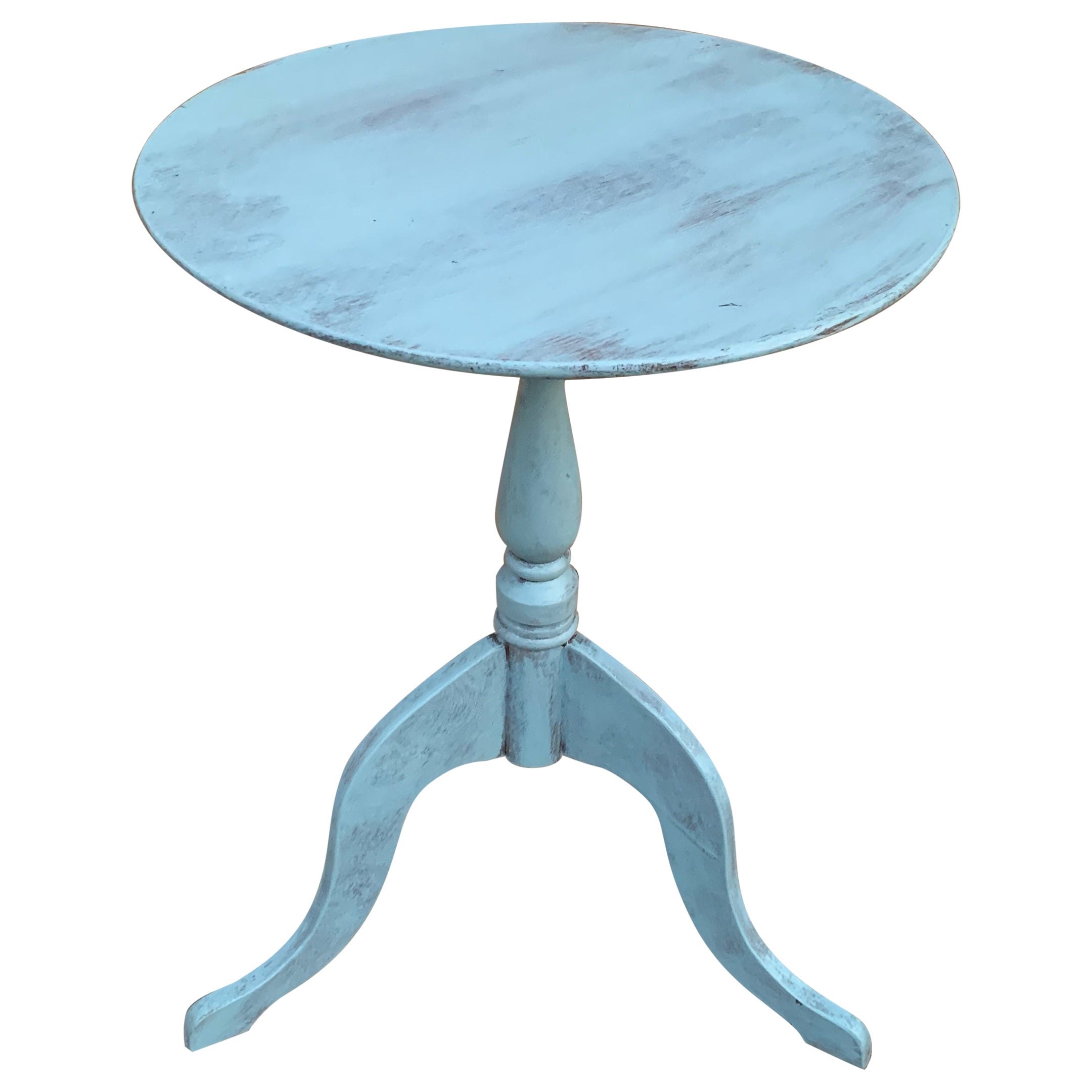 Ancienne table d'appoint ronde en noyer peint de style Régence américaine, début du 20e siècle en vente