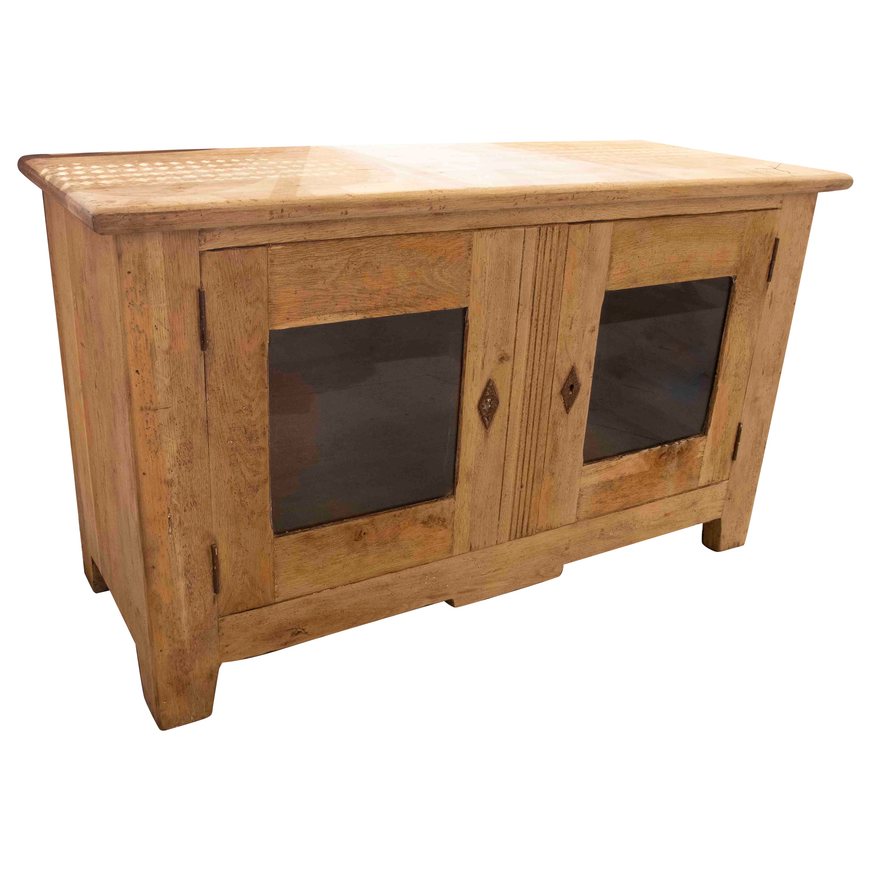 Simple Sideboard in Washed Wood with Two Doors  For Sale