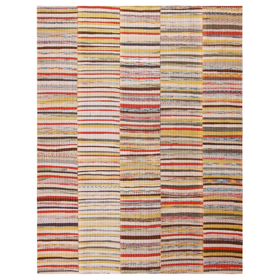 Nazmiyal Collection Stripe Design Modern Rag Rug. 8 ft 6 in x 11 ft 10 ...