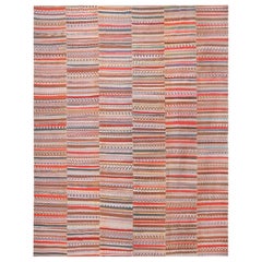 Nazmiyal Collection Stripped Modern Rag Rug. 12 ft 10 in x 16 ft 2 in