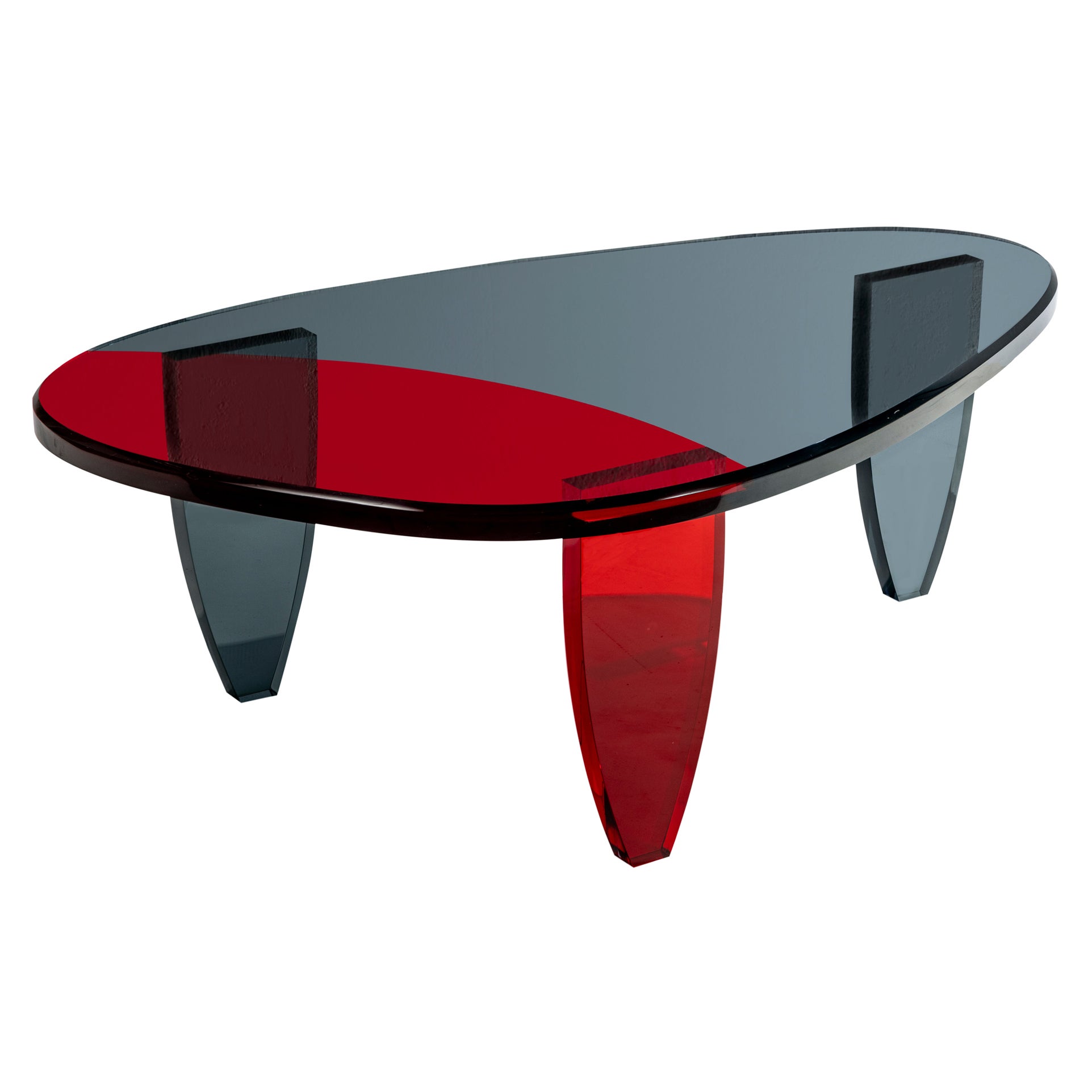 Candy Bicolore Red Coffee Table by Charly Bounan For Sale