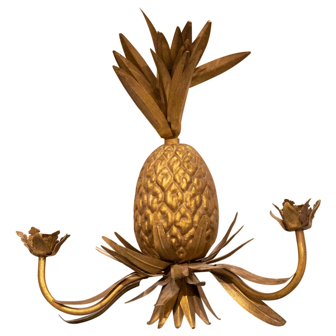 1970s Pineapple-Shaped Metal Wall Lamp