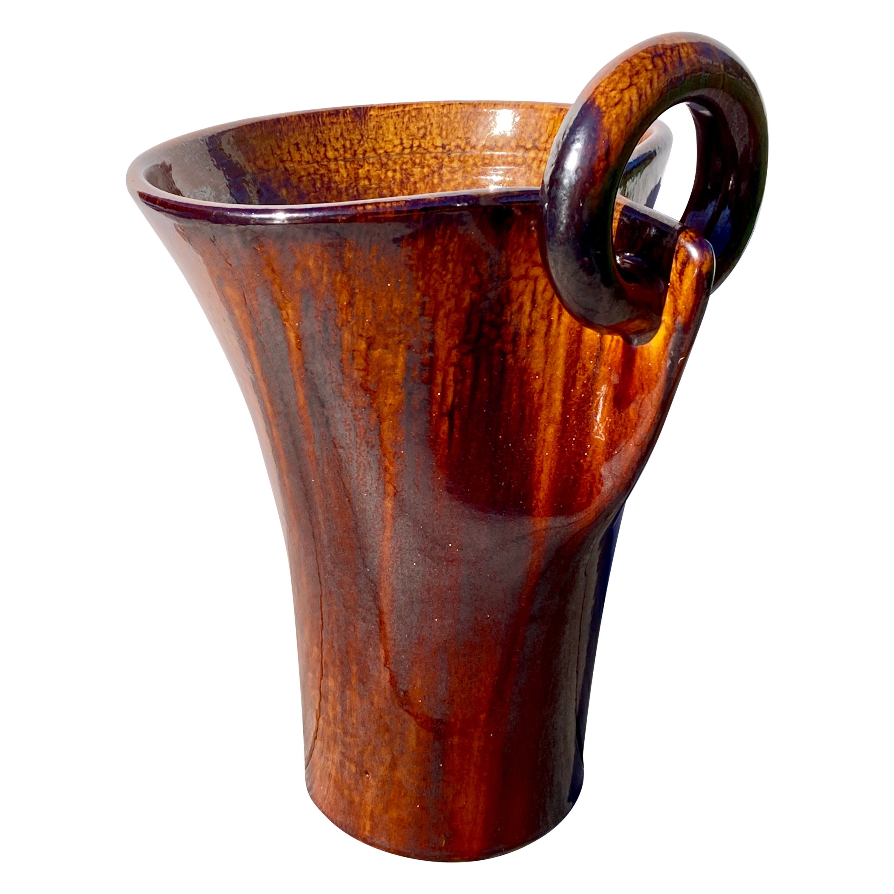 Große handgefertigte asymmetrische Studio-Keramik-Vase, Mid-Century Modern 