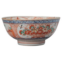 Antique Amsterdam Bont Porcelain Bowl Chinese Polychrome Landscape, 17-18th Cen