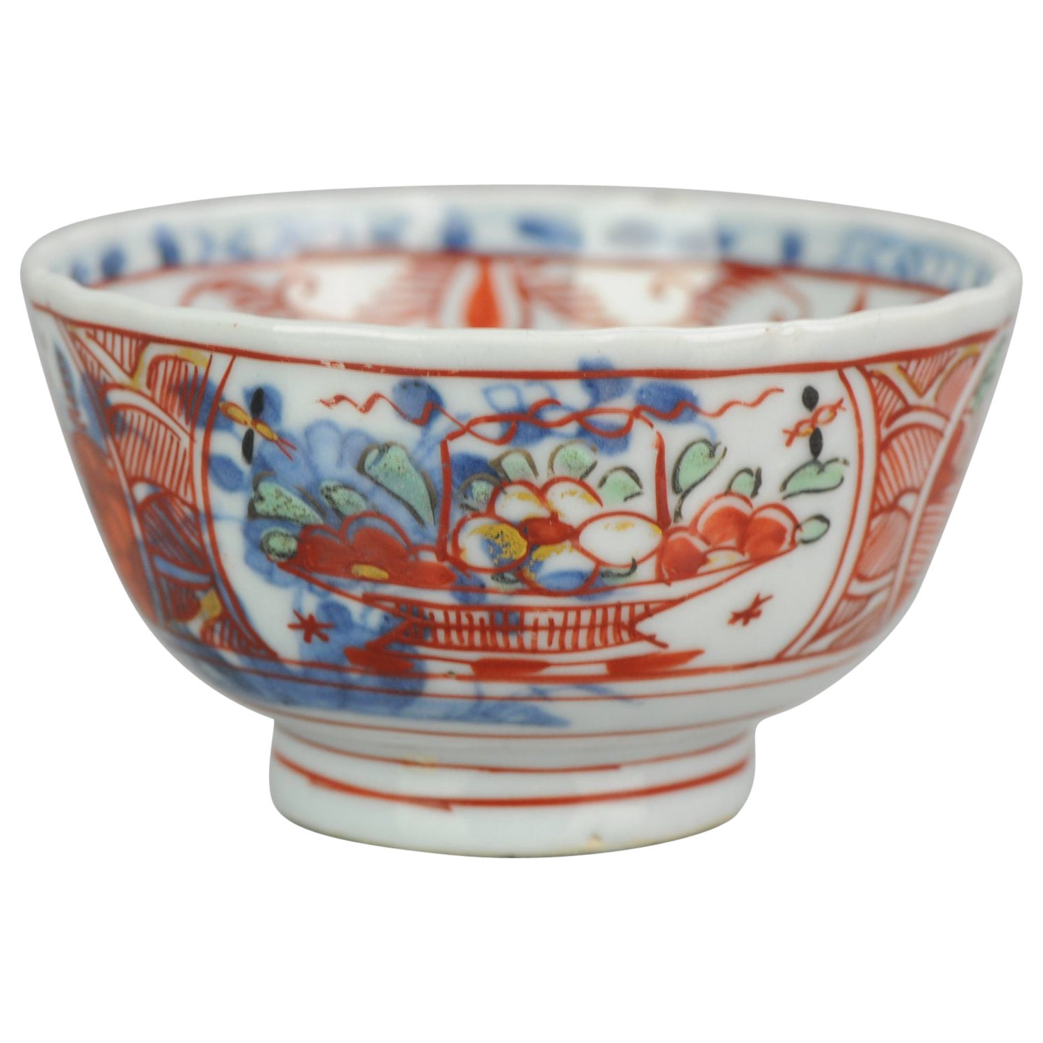 Antique Imari Qing Dynasty Chinese Porcelain Amsterdams Bont Bowl, 18th Cen For Sale