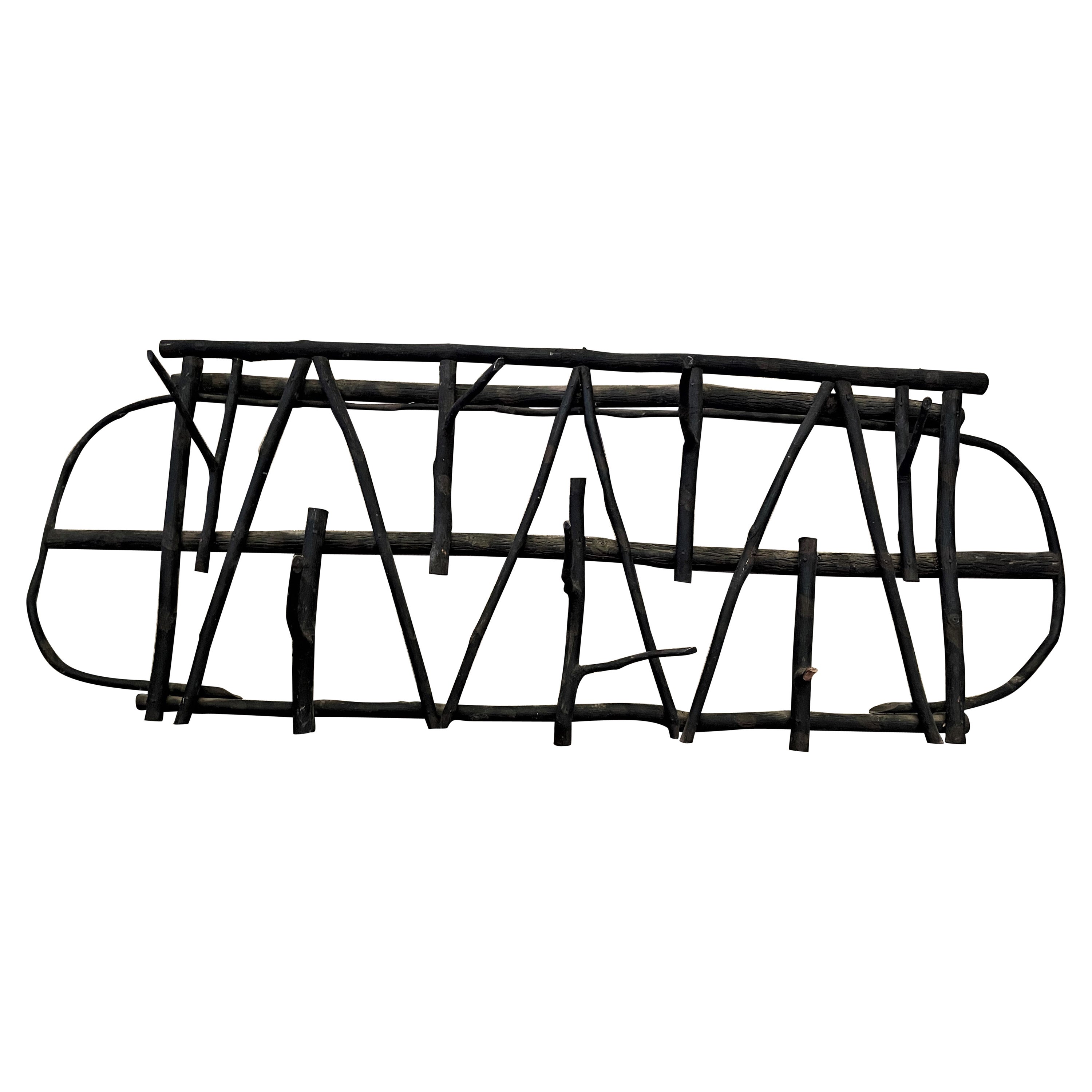 Early 20th Century Rustic Adirondack Cabin Style WallMounted Hat Rack